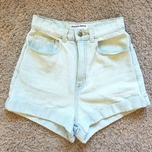 American Apparel high waist cuffed denim shorts
